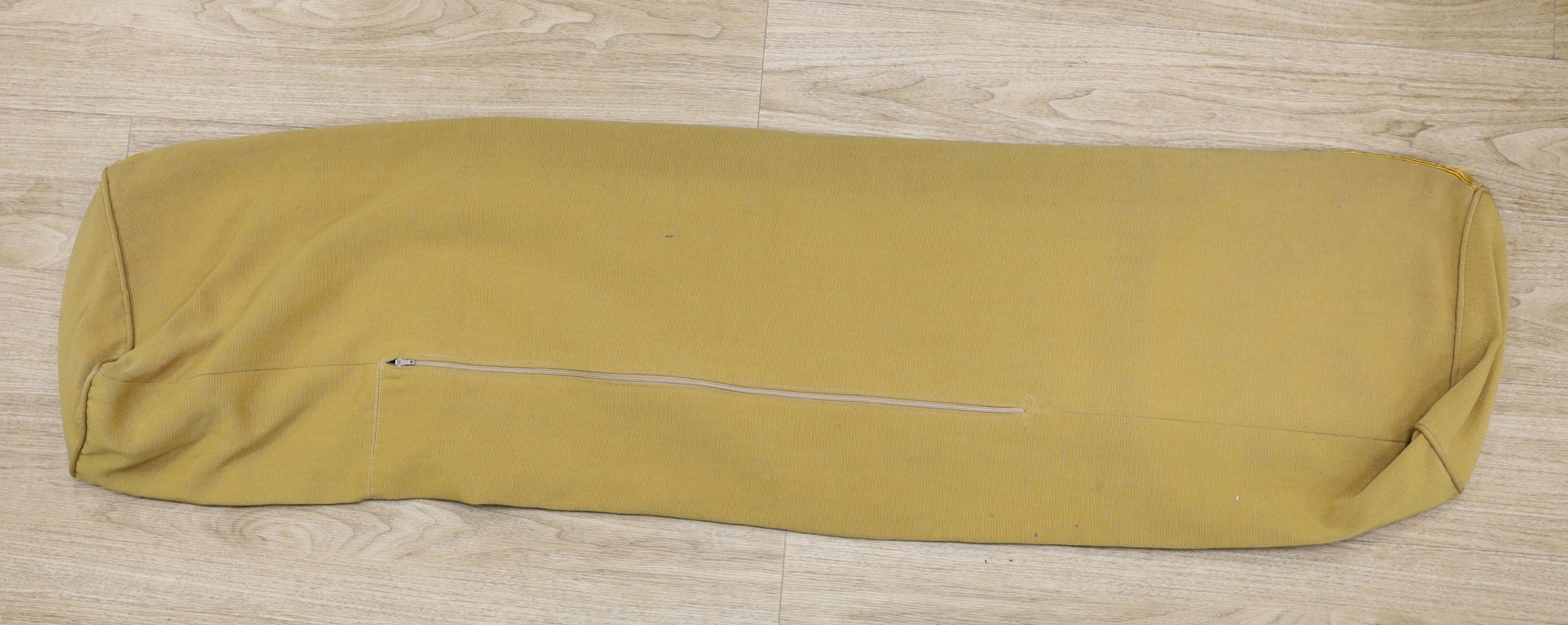 A French gros and petit point needlework long cushion